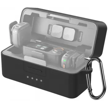 Funda protectora de silicona PULUZ para el estuche de carga del DJI Mic 3 (negra)
