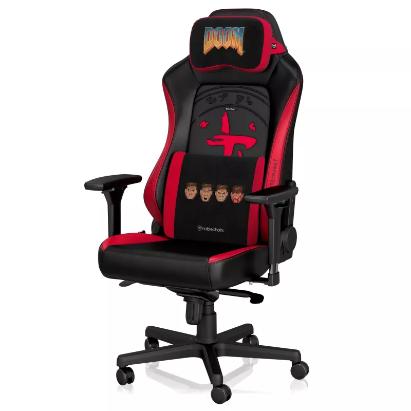 Set de cojines de espuma viscoelástica noblechairs DOOM Retro Edition — cojines ergonómicos para sillas gaming y de oficina