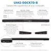 Eaton Tripp Lite U442-DOCK7D-B base de conexión USB-C para tres monitores, USB-C 3,1 / Thunderbolt 3, 4K HDMI y DisplayPort, VGA, USB-A/C, GbE, 100 W PD, negra