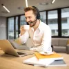 Auriculares Bluetooth Audiocore 74452 cancelación de ruido micrófono call center Google Siri oficina inalámbricos