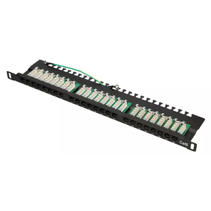Patch panel Extralink CAT6 UTP 0.5U 24 puertos