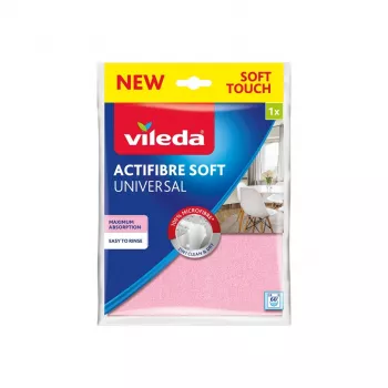 Paño de limpieza VILEDA Actifibre Soft 171805 — microfibra, 100 % microfibra, muy absorbente, lavable hasta 60 °C, 1 unidad