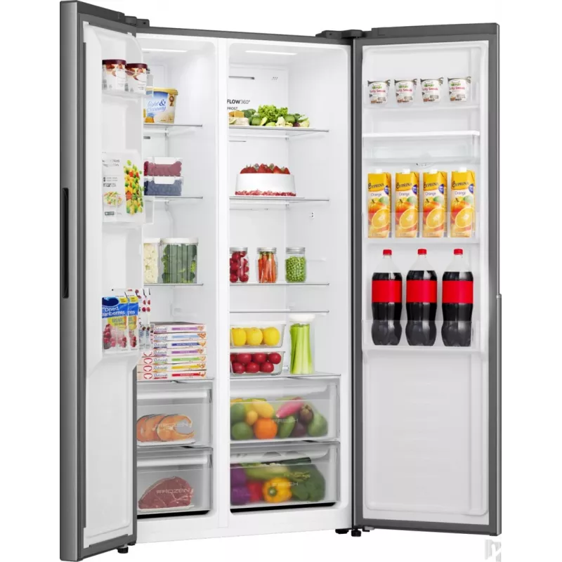 Gorenje HZF55082 NRS917E41XWD G400, Independiente, Puerta americana, Gris, 2 puerta(s), Táctil, LED