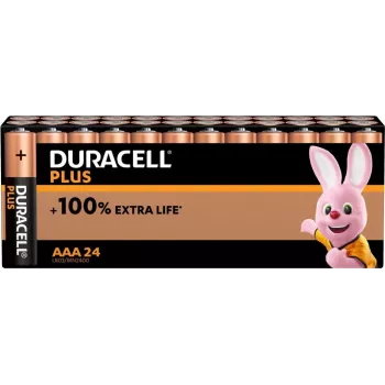 Duracell BATT.PLUS AAA, pack de 24 pilas desechables alcalinas