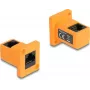 Módulo D-Type DeLOCK RJ45 hembra a hembra en ángulo de 90° naranja