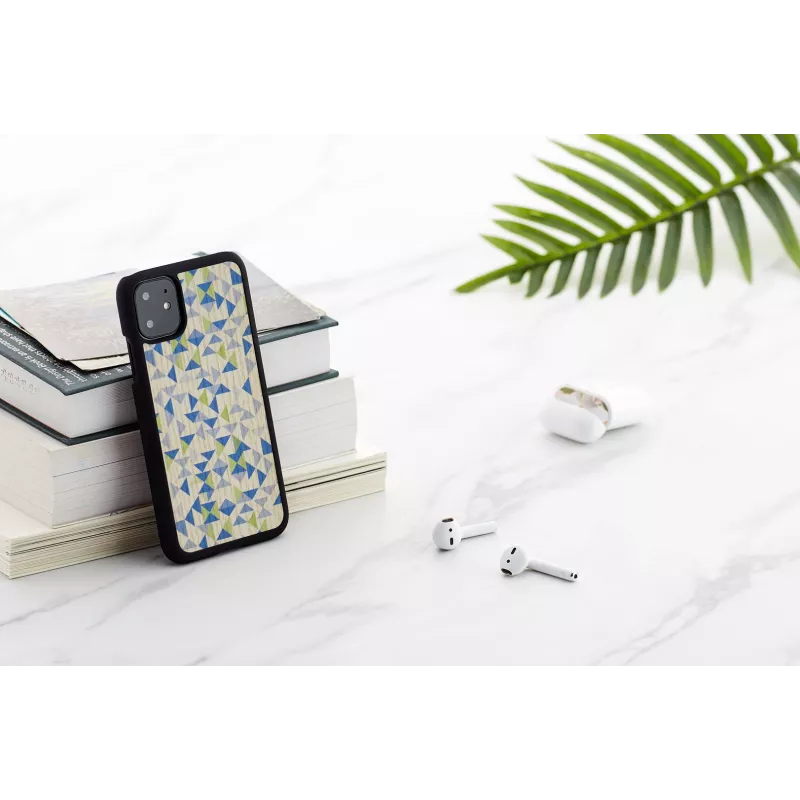 Funda para móvil man and wood para iPhone 11 — triángulo azul sobre negro, carcasa rígida protectora