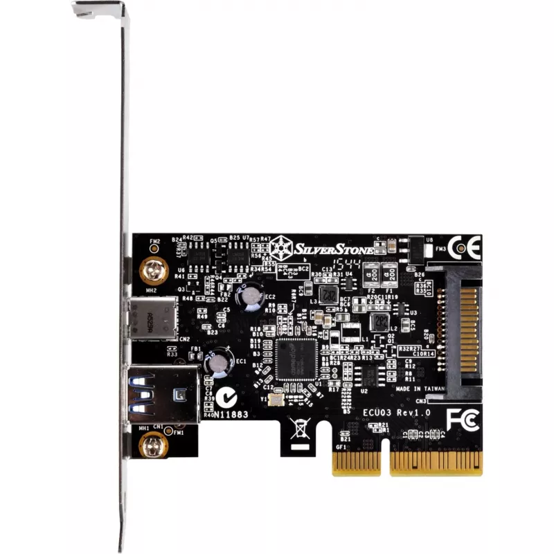 SilverStone ECU03 - adaptador USB - PCIe 2.0 x2 perfil bajo - USB-C 3.1 x 1 + USB-C x 1 (SST-ECU03)
