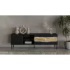 Mueble TV cama meble INSERTO 3D1W 190x40x62 cm negro con LED