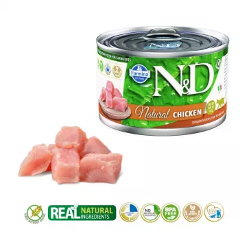Comida húmeda para gatos Farmina N&D Natural Chicken 140 g sobre, gatos adultos, proteína 18%, grasa 1,5%, humedad 77,5%