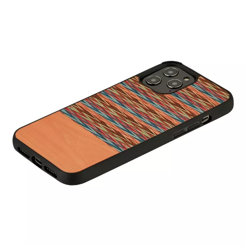 Funda protectora man and wood para iPhone 12 Pro Max — cuadro marrón con detalles negros