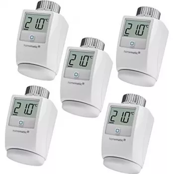Termostato para radiador eQ-3 Homematic IP HKT set de 5 — set de válvulas inteligentes para radiador, 5 uds.