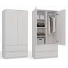 Top E Shop SZAFA MALWA B armario de dormitorio, 5 estantes, 2 puertas, blanco