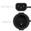 Adaptador de red QOLTEC IEC 320 C14 a enchufe francés, cable de 0,15 m