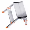 Krause Treppy 130020 escalera plegable de doble cara, 2x2 peldaños, plateada
