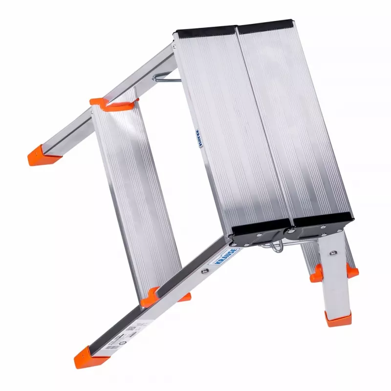Krause Treppy 130020 escalera plegable de doble cara, 2x2 peldaños, plateada