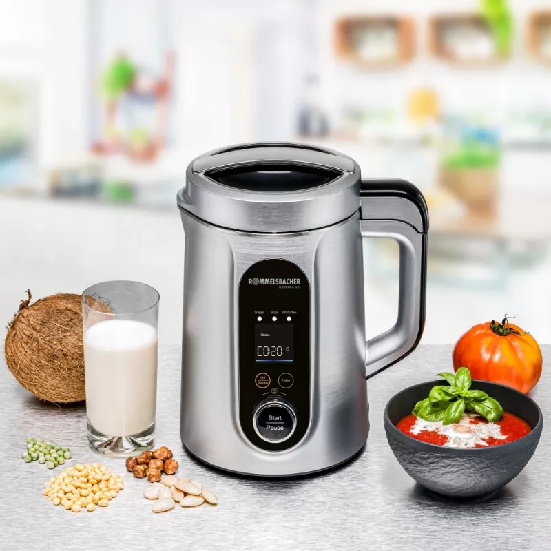 Máquina de sopas y bebidas vegetales Rommelsbacher SVD 1400, 1,3 L, 1400 W, plata, carcasa de plástico