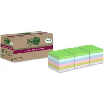 3M Post-it 654 RSSCOL14+4F Notas adhesivas, 76 x 76 mm, azul/verde/rosa/violeta, 70 hojas