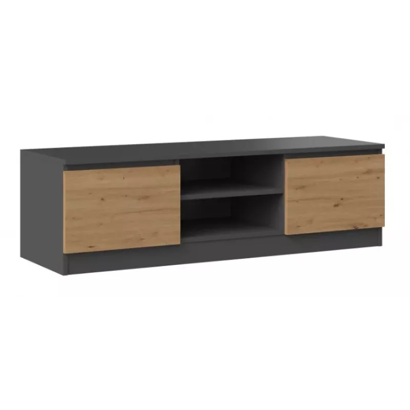 Soporte de TV Top e Shop RTV 120 ANTR/ARTIS — 1200×400×360 mm, parte superior y marco en antracita, tablero de partículas, 2 baldas