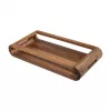 ARTELEGNO VASD Bandeja de doble cara de madera de nogal 21 x 43 cm