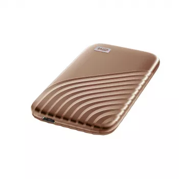 WD My Passport WDBAGF0020BGD - SSD - cifrado - 2 TB - externo (portátil) - USB 3.2 Gen 2 (conector USB-C) - AES de 256 bits - dorado