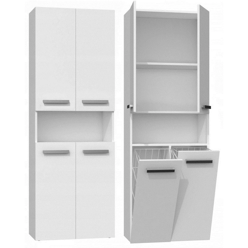 Armario de almacenamiento de baño Topeshop NEL 2K DK blanco