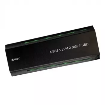 Caja ultra para SSD M.2 PCIe NGFF/NVMe USB3.2, 20Gbps, RGB