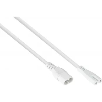kabelmeister Alargador de enchufe europeo C8 (recto) a conector hembra C7 / Euro 8 (recto), Blanco, 0,75mm², 0,1m (SK0870-W001)