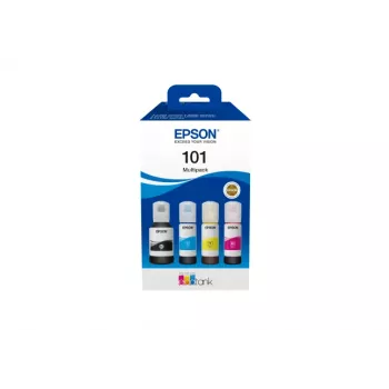 Set original de 4 botellas de tinta Epson EcoTank — negro 127 ml, cian/magenta/amarillo 210 ml (C13T03V64A)