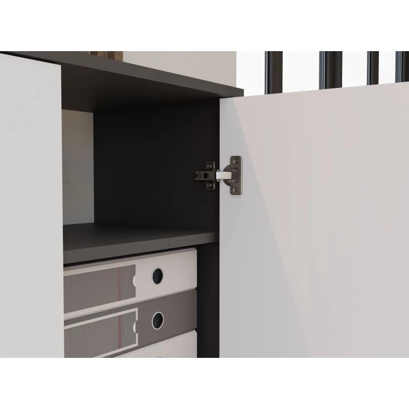 ESTANTERÍA CERRADA OLIV 2D, ANTRACITA/Blanco SET