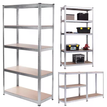 Estantería de almacén GreenBlue GB378 metal galvanizado 5 estantes, acero galvanizado, 900×400 mm, máx. 75 kg por estante