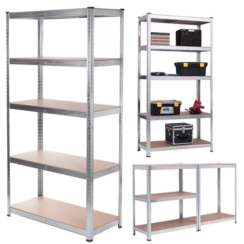 Estantería de almacén GreenBlue GB378 metal galvanizado 5 estantes, acero galvanizado, 900×400 mm, máx. 75 kg por estante