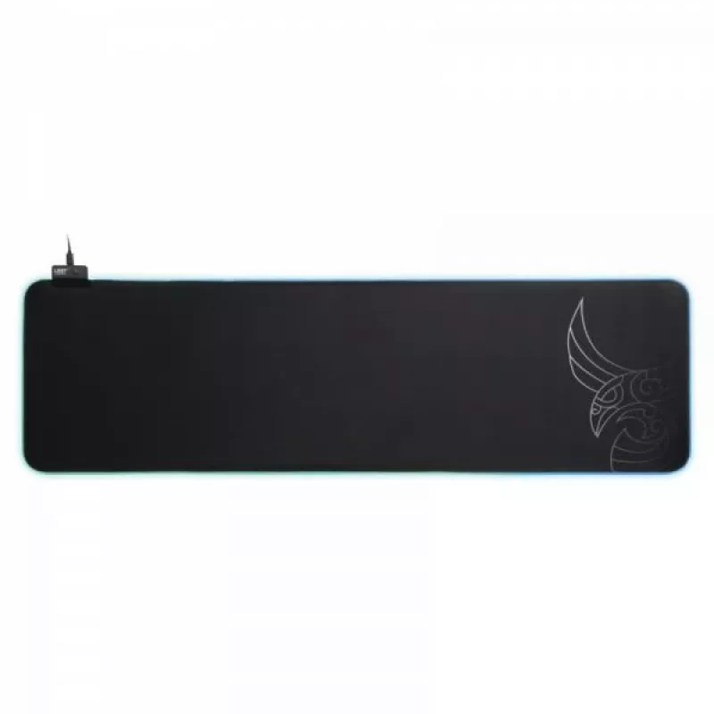 L33T Gaming 160406 Alfombrilla gaming Asar Bardagi XXL RGB, superficie rápida, 920 x 294 x 3 mm, negra