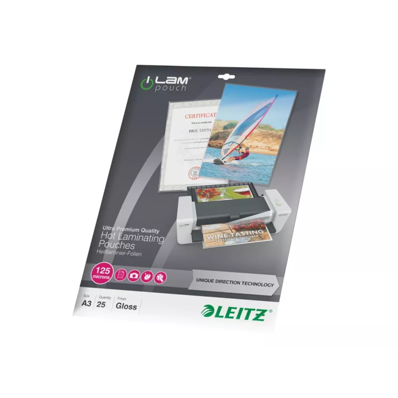 Fundas de laminar LEITZ iLAM UDT 468×344 mm brillante PET/EVA 25 uds.