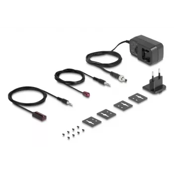 Set transmisor y receptor AV DELOCK 65955 — Extensor HDMI Cat6/Cat6a, hasta 3840×2160, con cable, alimentación Micro-USB-B