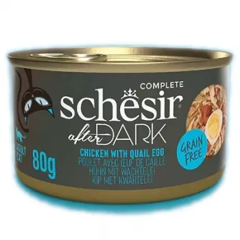 Comida húmeda para gatos Agras Pet Foods Schesir after Dark Complete caldo 80 g – pollo, sin gluten, para gatos adultos