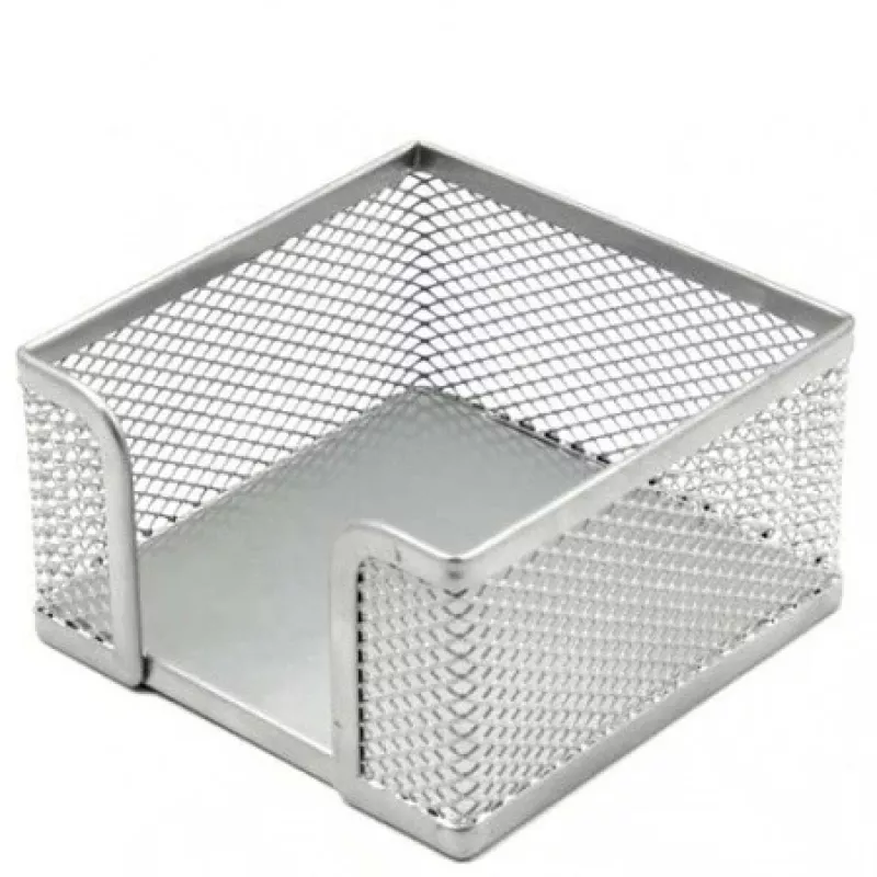 Caja de notas Forpus, 9,5 x 9,5 cm, plata, metal perforado 1005-007