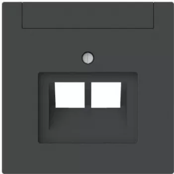 BUSCH-JAEGER 1803-02-45M placa central 2 tomas UAE con etiquetado (2CKA001710A4230)