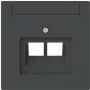 BUSCH-JAEGER 1803-02-45M placa central 2 tomas UAE con etiquetado (2CKA001710A4230)