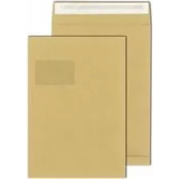 Sobres de envío acanalados MAILmedia C4 con ventana, pliegue de 4,0 cm, paquete de 100