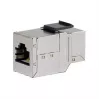Conector hembra en línea Keystone Cat6 apantallado, set de 8, EQUIP — formato plano, RJ-45, 17×35,5×24,4 mm, plateado