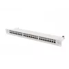 Panel de parcheo Lanberg PPS7-1024-S de 19 pulgadas 1U, 24 puertos, Cat7, FTP apantallado, gris