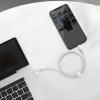 Cable trenzado de alta densidad USB-C a Lightning Baseus, 20W, PD, 2m (blanco)