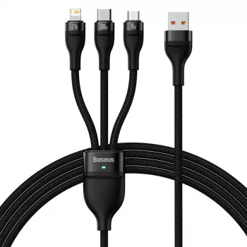 Cable USB Baseus SUP0003351 1,2 m USB A USB C/Micro USB-A/Lightning negro
