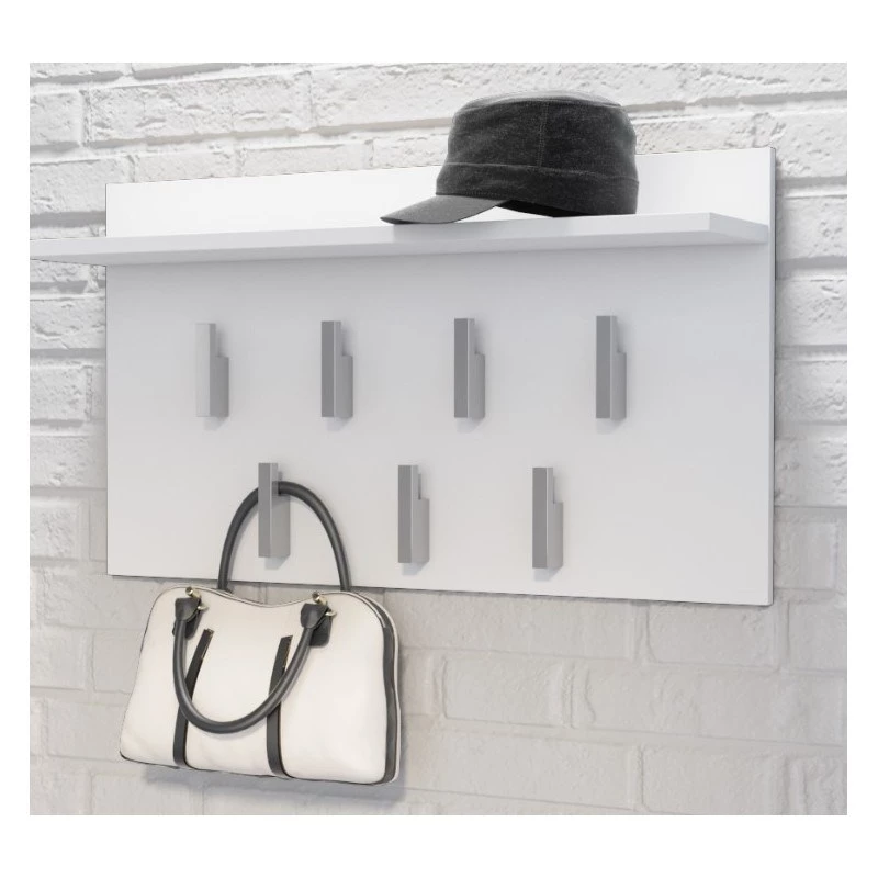 Perchero Top e shop WIESZAK 2F BIEL MAT, aglomerado, 7 ganchos, 700×200×400 mm