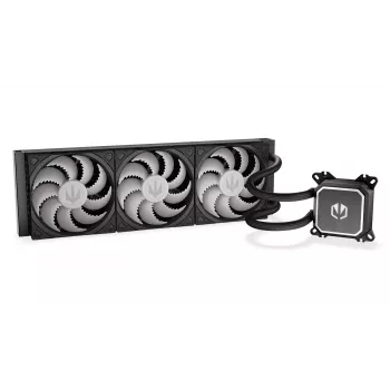 Refrigeración líquida All-in-One ENDORFY Navis F360 ARGB Negro — radiador de 360 mm, 3 ventiladores de 120×25 mm, 250–1800 rpm, bomba 1600–2600 rpm, compatibilidad con LGA 1700/AM5/AM4