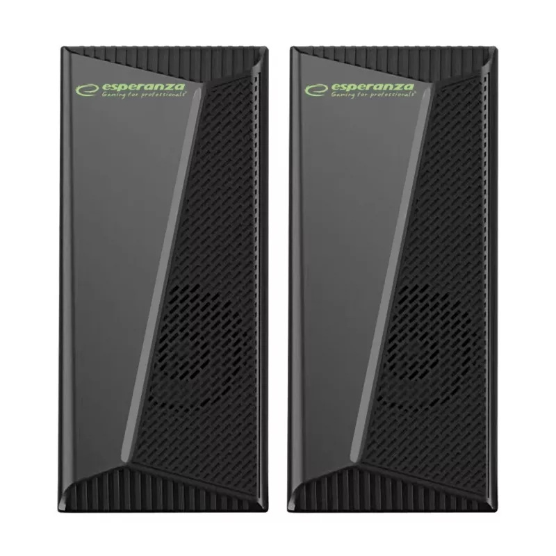 Esperanza EGS106 Rainbow Nortec altavoces 2.0, 6 W (2x3 W), alimentados por USB, minijack de 3,5 mm, LED RGB, negros