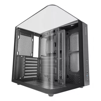 Caja de PC semitorre TACENS Mars Gaming MC-INFINIOLITE, negra, cristal templado, compatible con ATX/Micro-ATX/Mini-ITX, ventilador de 120 mm