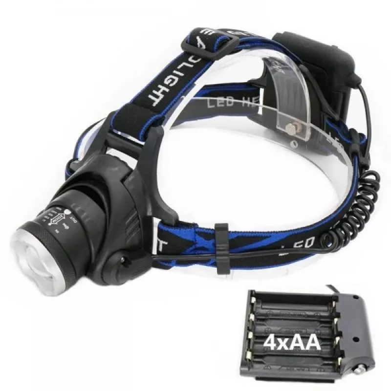 Linterna frontal ESPERANZA EOT005 — LED Cree T6, 3W, 600 lm, AA x2, carcasa de aluminio, impermeable, resistente a impactos, cinta ajustable