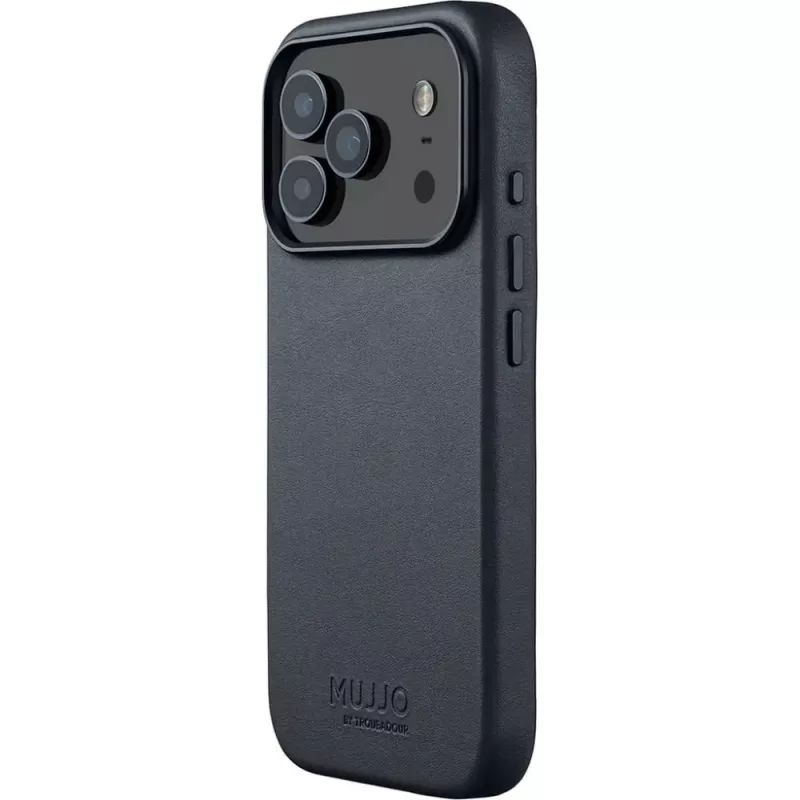 Mujjo Full Leather Case MagSafe funda para iPhone 17 Pro gris
