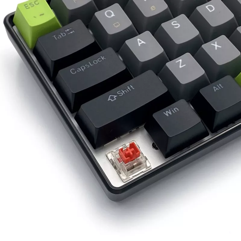 Teclado mecánico MEDIA-TECH MT1260 Red Core MX60, factor de forma 60%, interruptores CHERRY MX Red, iluminación RGB, USB, verde